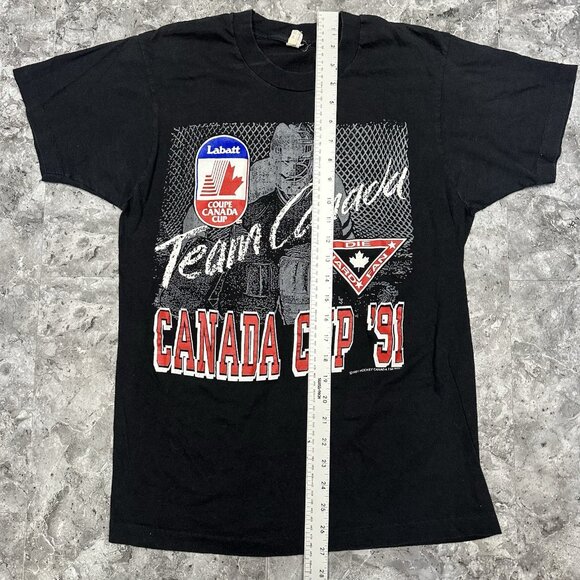 Vintage 1991 Labatt Coupe Canada Cup NHL Hockey Shirt Size L Black - Picture 5 of 6
